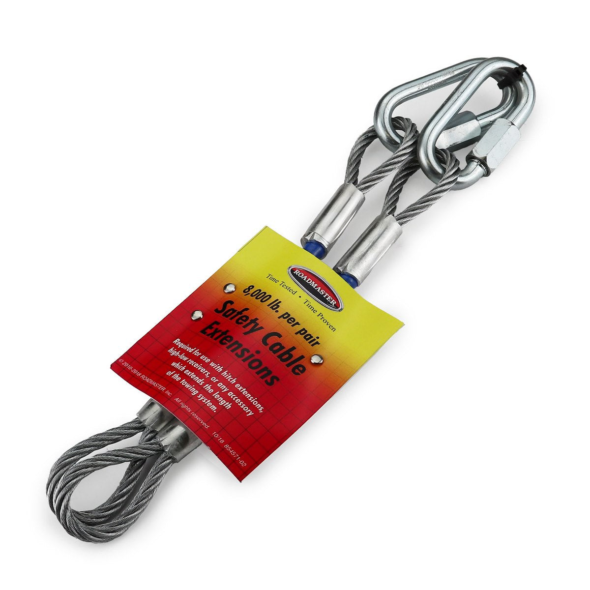 Roadmaster Trailer Safety Cable – 8000 Pound Rated, 10 Inch Length, With Quick Links