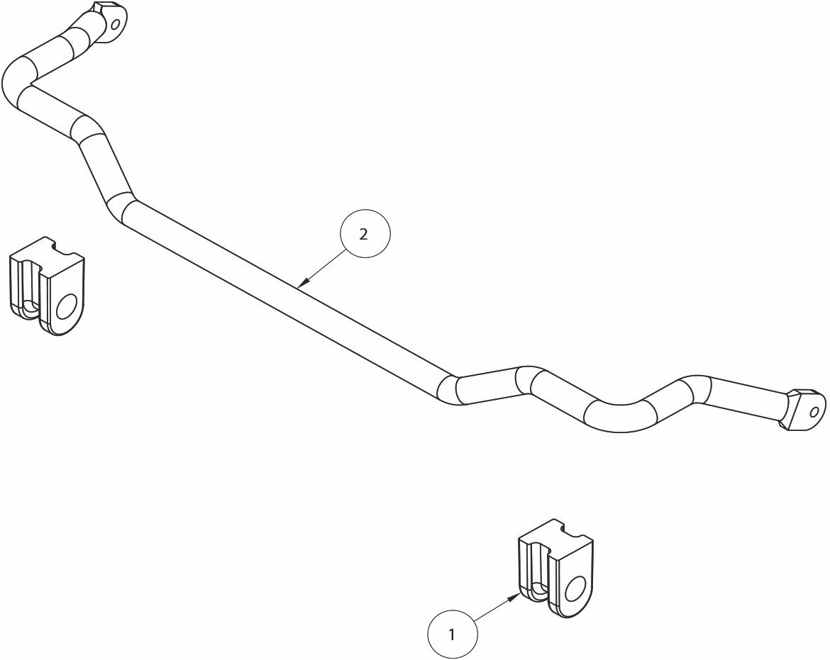 Roadmaster Stabilizer Bar – 1-3/8 Inch Front Bar Diameter, Cadmium Plated, Chromoly Steel – view 2