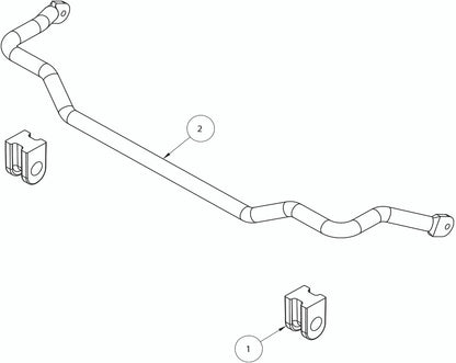 Roadmaster Stabilizer Bar – 1-3/8 Inch Front Bar Diameter, Cadmium Plated, Chromoly Steel – view 2