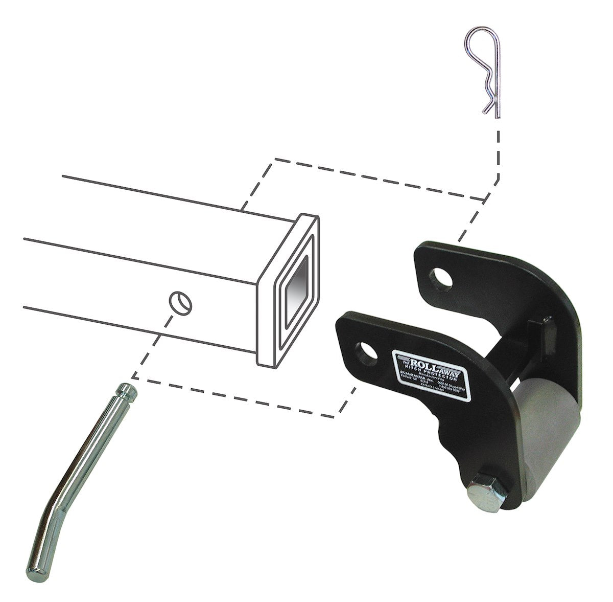 Roadmaster Trailer Hitch Roller – Rollaway, Fits 2 Inch Receiver, Mount With Hitch Pin And Clip