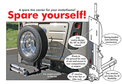 Roadmaster Spare Tire Carrier – Universal Fit, Powder Coated, 10000 Pound Maximum Capacity – view 4